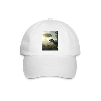 T-Rex Selfie mit UFO - Baseballkappe - Weiß/Weiß - Vorne