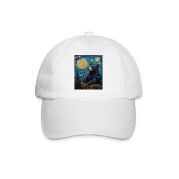 Bear Bears Van Gogh Style Starry Night - Baseball Cap - white/white - Front