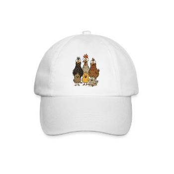 Laughing chickens and chicks - Baseball Cap - white/white - Front