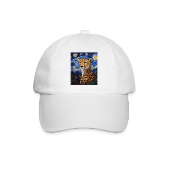 Guépard Léopard Style Van Gogh Étoilé - Casquette classique - blanc/blanc - Devant