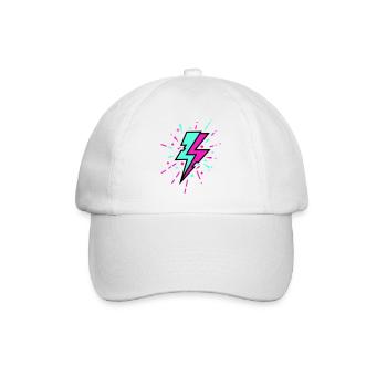 Retro Blitz bunten Stil - Baseballkappe - Weiß/Weiß - Vorne