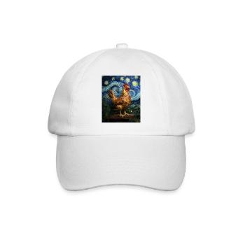 Poulet Coq Poulets Style Van Gogh Étoilé - Casquette classique - blanc/blanc - Devant