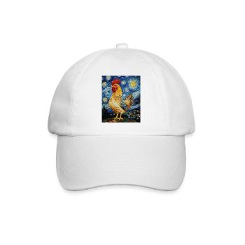 Poulet Coq Poulets Style Van Gogh Étoilé - Casquette classique - blanc/blanc - Devant