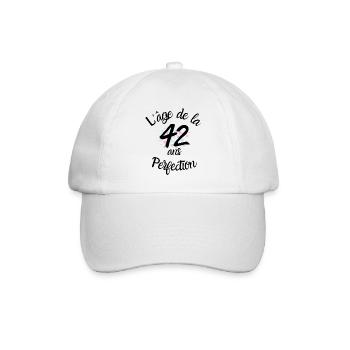 42 years old, the age of perfection - Baseball Cap - white/white - Front