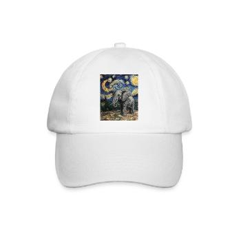 Éléphant Van Gogh Style Nuit étoilée - Casquette classique - blanc/blanc - Devant