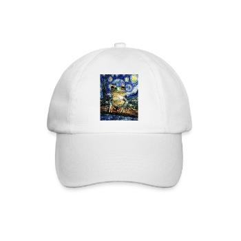 Frosch Frösche Van Gogh Style Starry Night - Baseballkappe - Weiß/Weiß - Vorne