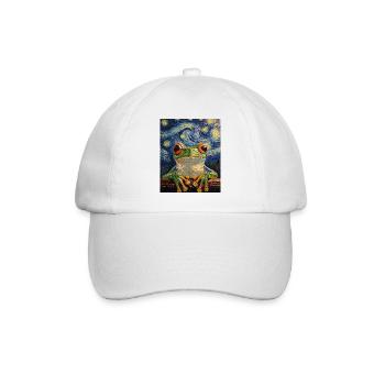 Frosch Frösche Van Gogh Style Starry Night - Baseballkappe - Weiß/Weiß - Vorne
