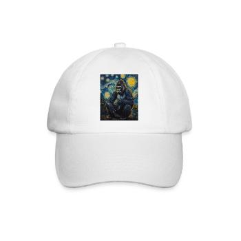 Gorille Gorille Singe Style Van Gogh Nuit étoilée - Casquette classique - blanc/blanc - Devant