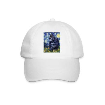 Gorille Gorille Singe Style Van Gogh Nuit étoilée - Casquette classique - blanc/blanc - Devant