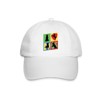 Dogs I Love Dogs Silhouettes Dog Mom Dog Dad - Baseball Cap - white/white - Front