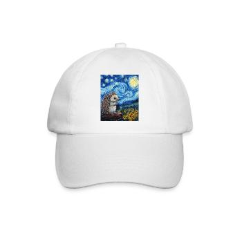  Igel Van Gogh Style Starry Night - Baseballkappe - Weiß/Weiß - Vorne