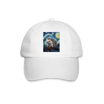 Igel Van Gogh Style Starry Night - Baseballkappe - Weiß/Weiß - Vorne