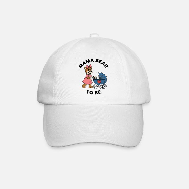 Mama Bear To Be – Stroller Ribbon Tee - Baseball Cap - white/white