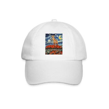 Kängeru Australien Van Gogh Style Starry Night - Baseballkappe - Weiß/Weiß - Vorne