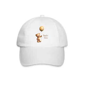 Teddy Bär mit Luftballon Simpler Times - Baseballkappe - Weiß/Weiß - Vorne