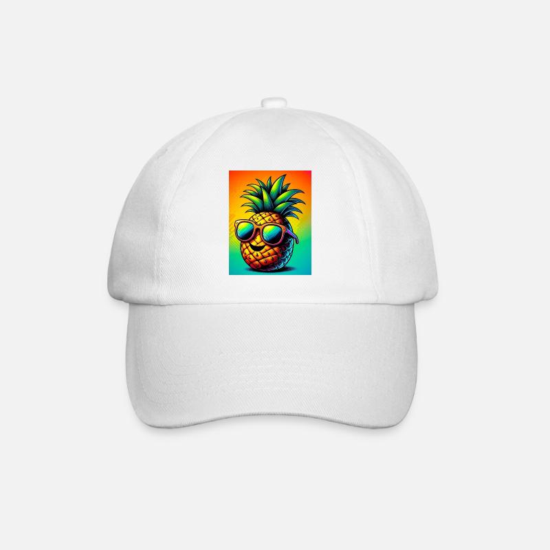 Ananas - Baseballkappe - Weiß/Weiß