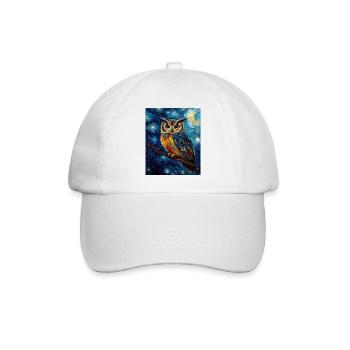 hibou oiseau style van gogh nuit étoilée - Casquette classique - blanc/blanc - Devant