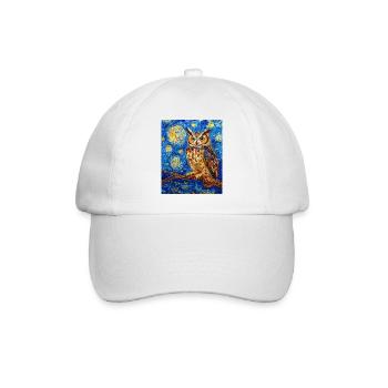 hibou oiseau style van gogh nuit étoilée - Casquette classique - blanc/blanc - Devant