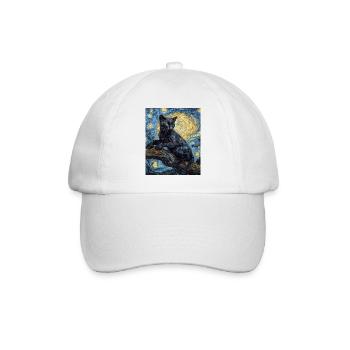 Panther Van Gogh Style Starry Night - Baseball Cap - white/white - Front