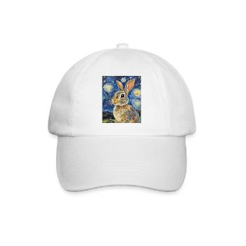 Lapin Lapin Lapin Van Gogh Style Nuit étoilée - Casquette classique - blanc/blanc - Devant
