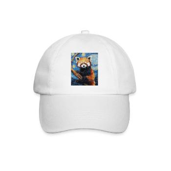 Red Panda Bear Van Gogh Style Starry Night - Baseball Cap - white/white - Front