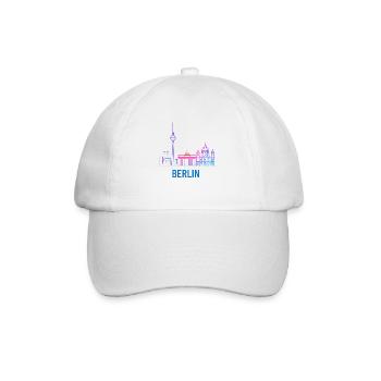 Berlin Neon Skyline Print - Baseball Cap - white/white - Front