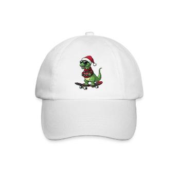 Dinosaur brontosaurus Christmas Funny - Baseball Cap - white/white - Front