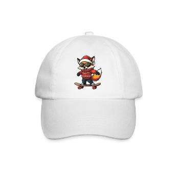 Fuchs Weihnachten Lustig - Baseballkappe - Weiß/Weiß - Vorne