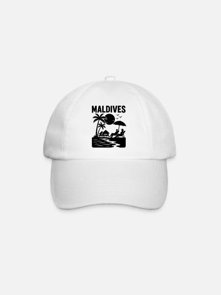 Malediven Maldives - Baseballkappe - Weiß/Weiß