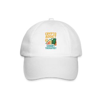 Crypto Chart Therapist, Investing  - Baseball Cap - white/white - Front