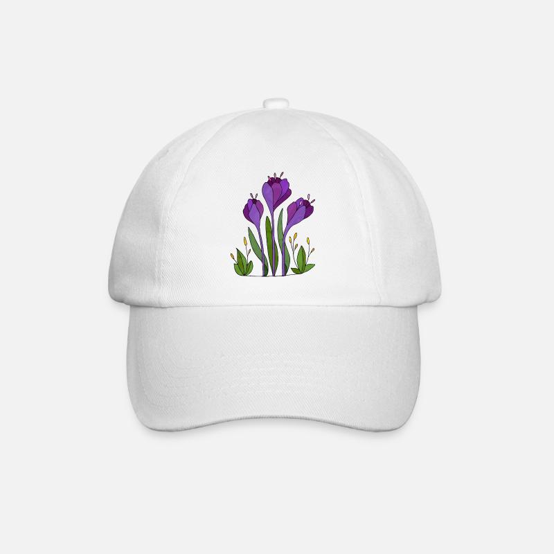 Blumen - Baseballkappe - Weiß/Weiß