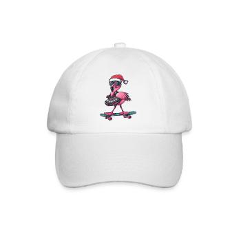 Flamingo Weihnachten Lustig - Baseballkappe - Weiß/Weiß - Vorne