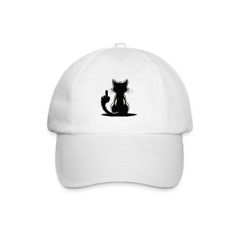 Recognize the Signs Cat Middle Finger - Baseball Cap - white/white - Front