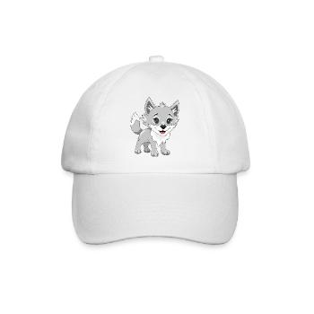 Cute smiling baby wolf - Baseball Cap - white/white - Front