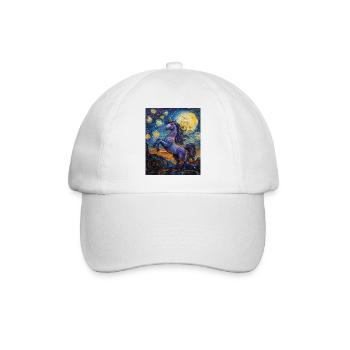 Einhorn Einhörner Unicorn Van Gogh Style - Baseball Cap - white/white - Front