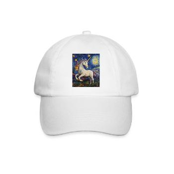 Einhorn Einhörner Unicorn Van Gogh Style - Baseball Cap - white/white - Front
