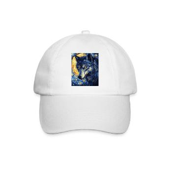 Wolf Van Gogh Style - Baseball Cap - white/white - Front