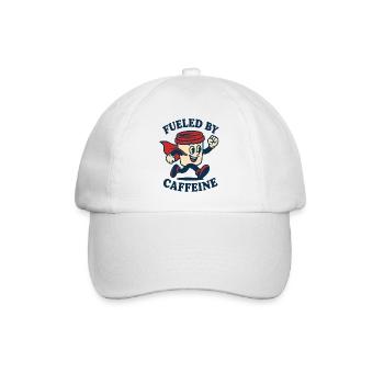 Angetrieben von Caffeine Hero - Baseballkappe - Weiß/Weiß - Vorne