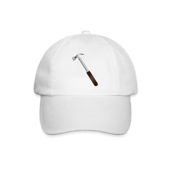 Carpenter's hammer – symbol of true craftsmanship - Baseball Cap - white/white - Front