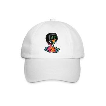 Schmelzende Neon-Uhr - Baseballkappe - Weiß/Weiß - Vorne