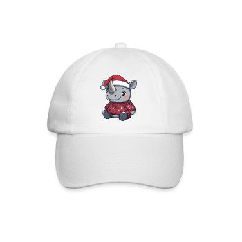 Noël Rhinocéros - Casquette classique - blanc/blanc - Devant