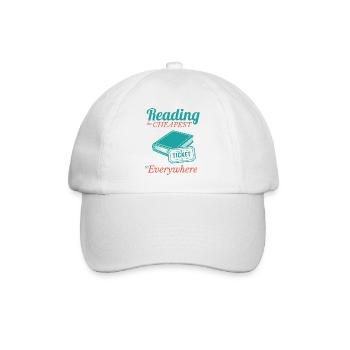 Reading the cheapest Ticket to everywhere - Baseball Cap - white/white - Front