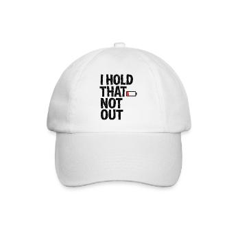 Denglisch Lustig I Hold That Not Out - Baseballkappe - Weiß/Weiß - Vorne