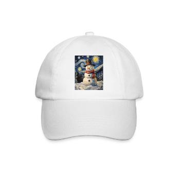 bonhomme de neige hiver neige van gogh nuit étoilée - Casquette classique - blanc/blanc - Devant