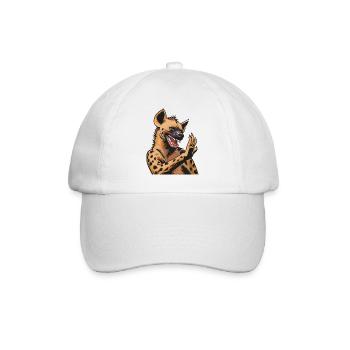 Hyena in comic style grimace - Baseball Cap - white/white - Front