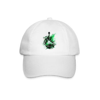 electric guitar guitar guitarist music instrument rock - Baseball Cap - white/white - Front