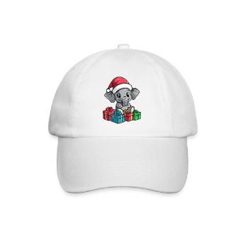 Elephant Christmas Gifts - Baseball Cap - white/white - Front