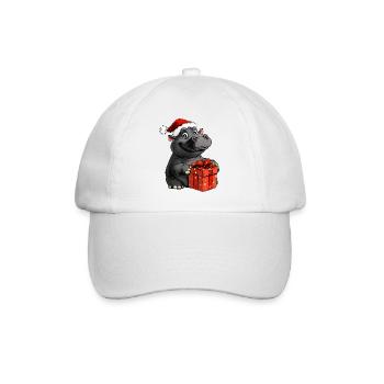 Nilpferde Weihnachten - Baseballkappe - Weiß/Weiß - Vorne
