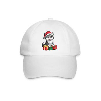 Cadeaux de Noël pour chiens husky - Casquette classique - blanc/blanc - Devant