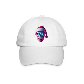 Neon-Schädel-Weihnachtsmann - Baseballkappe - Weiß/Weiß - Vorne
